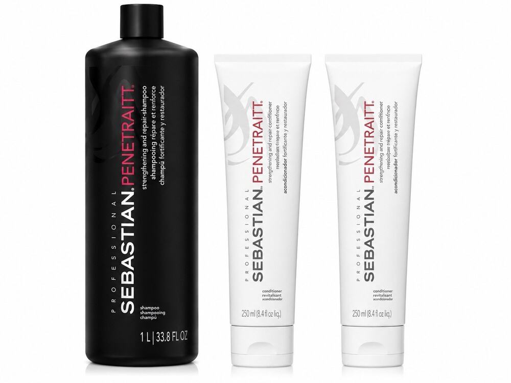 Sebastian Penetraitt Shampoo 33.8 oz + 2 Conditioner 8.4 oz Repair Hair Set